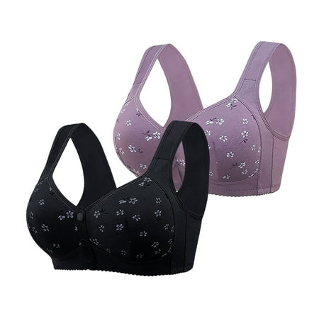 DondPO Bras for Women Women s Non Ring Non Marking Back Lifting Breasts Gathered Underwear Soft Skin Friendly Front Open Buckle Bra 2 Push Up Bra Plus Size Bras for Women Clearance Red 48 Clearance