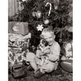 thumbnail image 2 of Portrait of a boy sitting near Christmas presents and hugging his puppy Poster Print (18 x 24), 2 of 4