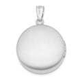 thumbnail image 5 of Auriga 925 Sterling Silver Rhodium-plated 20mm Scrolled Round Locket Pendant for Women(L- 28.5mm, W- 20.4mm), 5 of 6