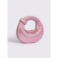 thumbnail image 5 of REMANLAND Women's Satin Rhinestone Crescent Evening Handbag, Pink, 5 of 6