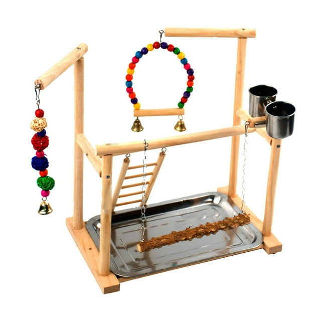 Puesto de juego para loros, juguete para parque infantil, centro de actividades de ejercicio, puesto de juego para periquitos, escalera para trepar