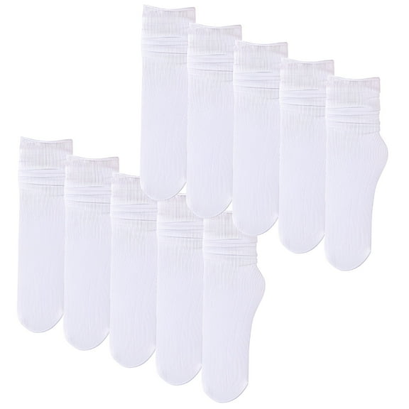 TELOLY Womens Trouser Socks 5 Pairs Women'S Summer Thin Socks Women'S Socks Cool Mid Tube Stockings Velvet Breathable Pile Socks White Crew Socks White