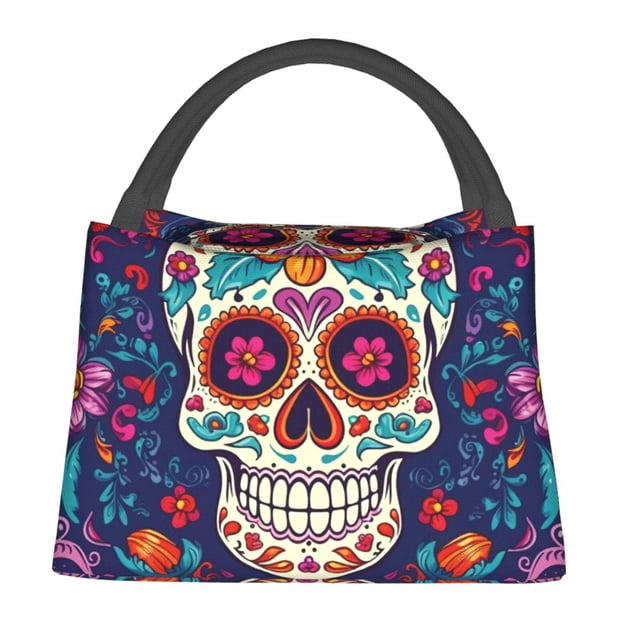 Easygdp Dead Day Party Bolsa de Almuerzo Insulada Reutilizable, Bolsa de Mano y Bandolera para Oficina, Trabajo, Viajes