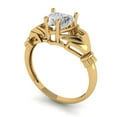 thumbnail image 2 of Clara Pucci 14K Yellow Gold 1.06ct Moissanite Claddagh Ring for Women, 2 of 8