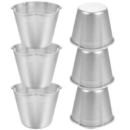 BRIGHTFUFU 6Pcs Metal Pudding Moulds Non-Stick Baking for Home and Restaurant