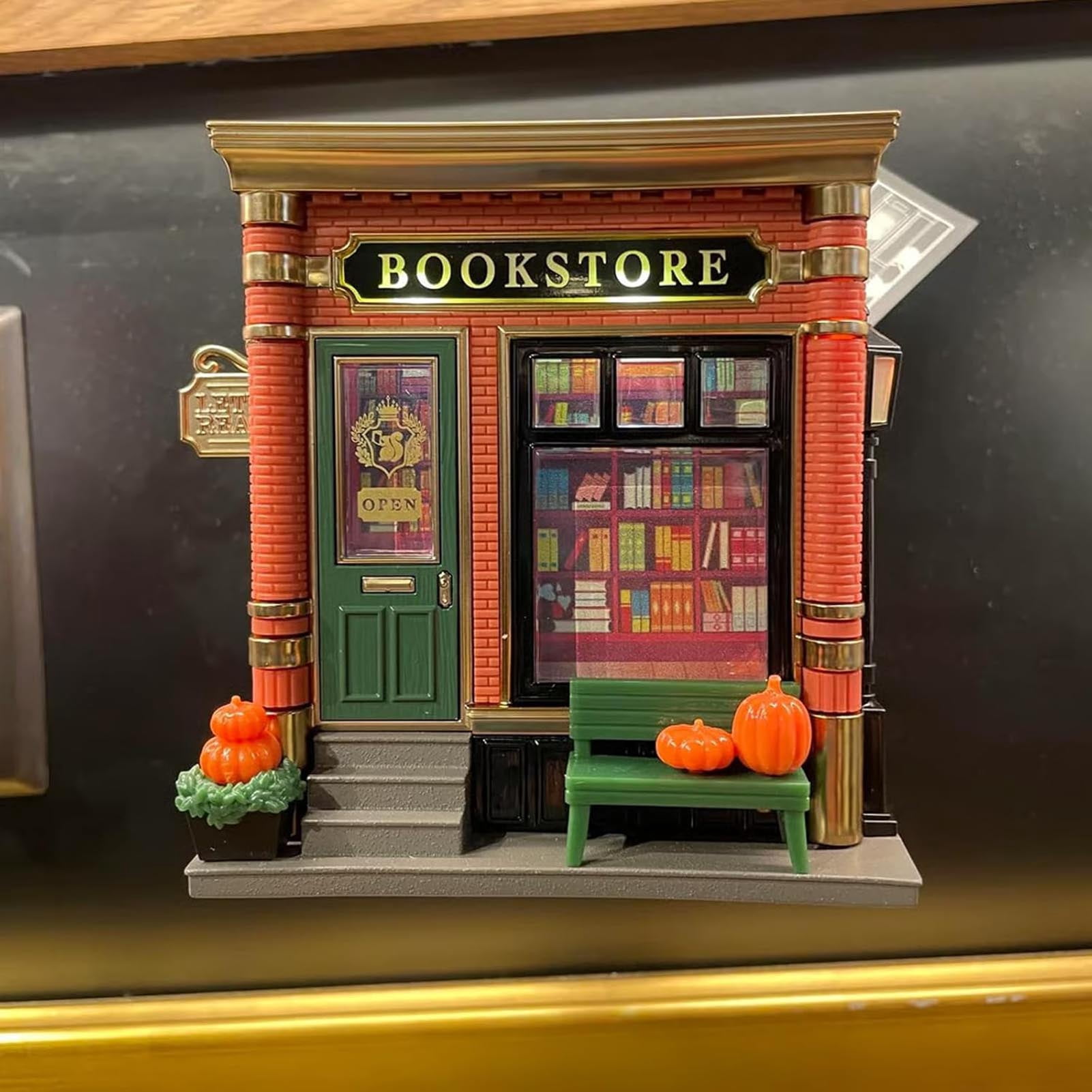 OIUR Bookstore Night Light Wall Projector Miniature Book Store LED Lamp Home Office Living Room Bedroom Wall Decoration Book Lovers Gift