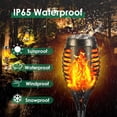 thumbnail image 4 of Claoner LED Solar Torch Light with Flickering Flame Outdoor Waterproof Solar Torches Stake Lights, Auto On/Off Garden Patio Pathway Lights Decorations, 2 Pack, 4 of 14