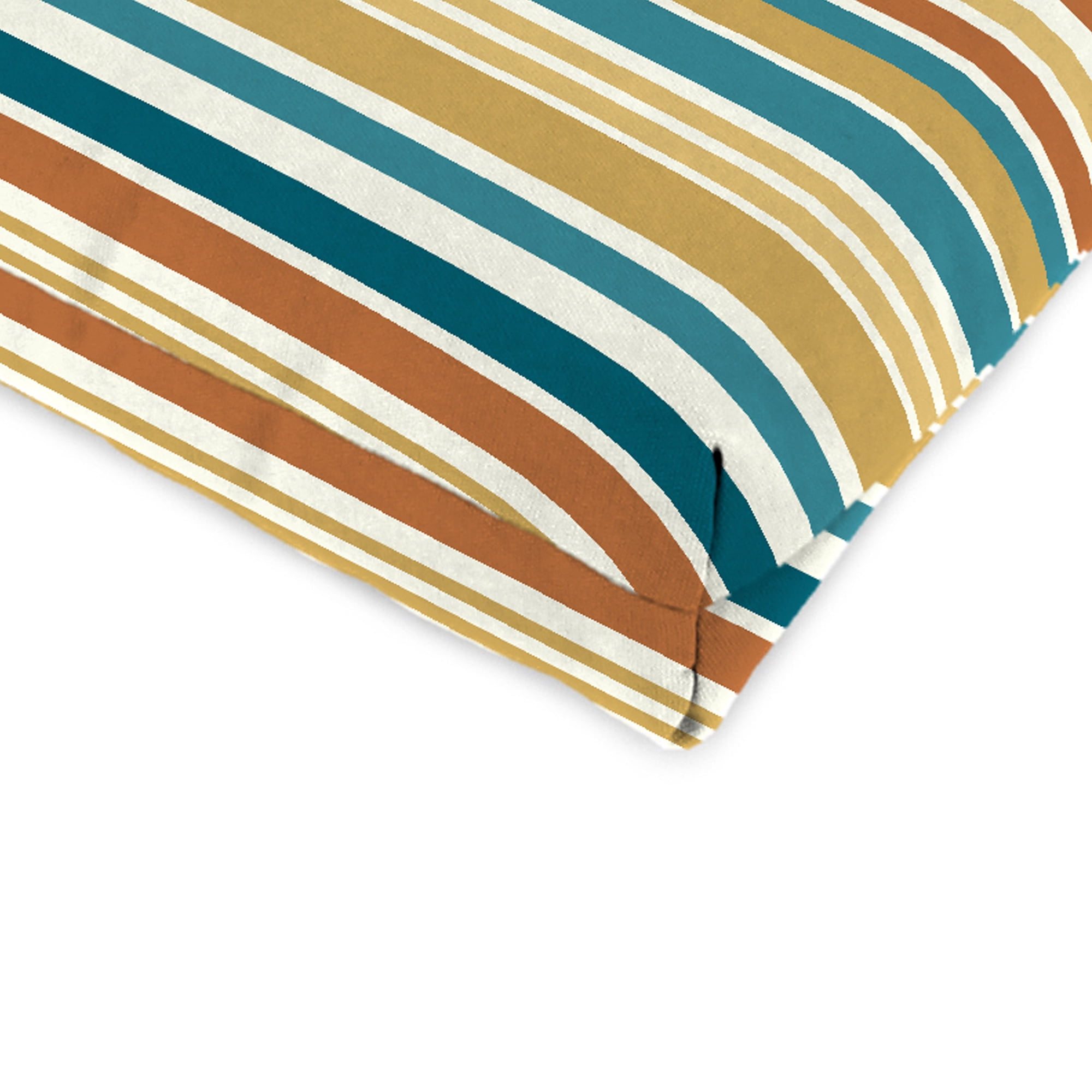 Jordan Manufacturing 43" x 21" Boule Bog Multicolor Stripe Rectangular Outdoor Chair Cushion with Ties and Hanger Loop