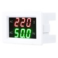 thumbnail image 1 of AC Dual Display LED Digital Voltmeter Meter, for AC Voltage and Frequency Testing Tool, Easy to Install with Embedded Buckle, Clear Monitor At a Glance, No Power Supply Required,, 1 of 7