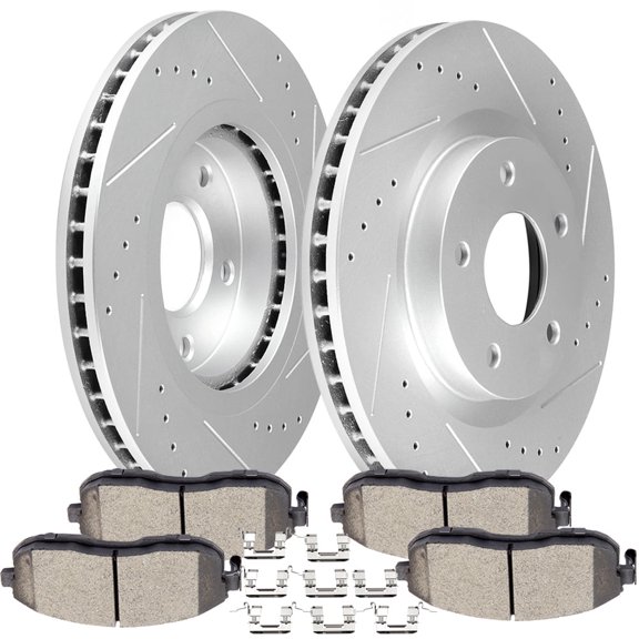 ECCPP 2pcs Rear Brake Rotors and 4pcs Ceramic Brake Pads Set for 2016 for Toyota Corolla