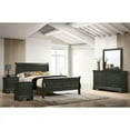 thumbnail image 2 of FOA Jussy 5pc Gray Wood Bedroom Set-Queen+2 Nightstands+Dresser+Mirror, 2 of 11