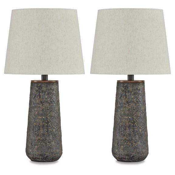 Signature Design by Ashley Casual Chaston Table Lamp (Set of 2) Antique Bronze Finish