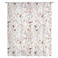 thumbnail image 2 of Flowers Birds Sheer Curtains 63 Inches Long, Farmhouse Botanical Floral Branches Plants Light Filering Curtains, Breathable Simi Curtain Privacy Drapes for Living Room Bedroom Window Treatment, 2 of 9