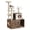 Brown, variant on 3-in-1 Cat Furniture with Hidden Litter Box Enclosure – Multi-Level Tower, Condo, Scratching Posts, Soft Perch, Hammock, Odor Control – Modern Indoor Pet Accessory