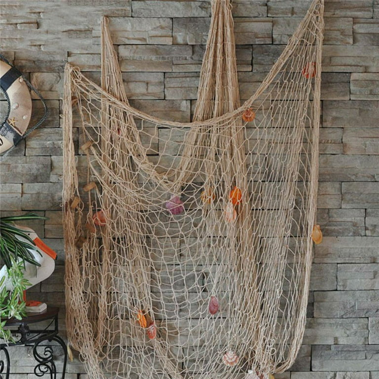 Party DIY Seaside Hanging Home Garden Decoration Craft Nautical Fishing Net  Wall Decor WHITE 