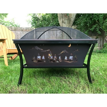 Pomegranate Solutions Woodland 30 In. Fire Pit With Spark Screen Pomegranate Solutions Woodland 30 in. Fire Pit with Spark Screen - Pomegranate Solutions Woodland 30 In. Fire Pit With Spark Screen