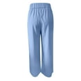 thumbnail image 4 of HXWCHs High Waist Flowy Casual Trousers Solid Color Long Pants WITH Dragging Hem for Everyday Comfort and Elegant Style M Light Blue, 4 of 4