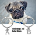 thumbnail image 6 of Initial Letter Charm Cuban Dog Cat Pet Puppy Silver Plated Collar Chain Necklace, 6 of 9