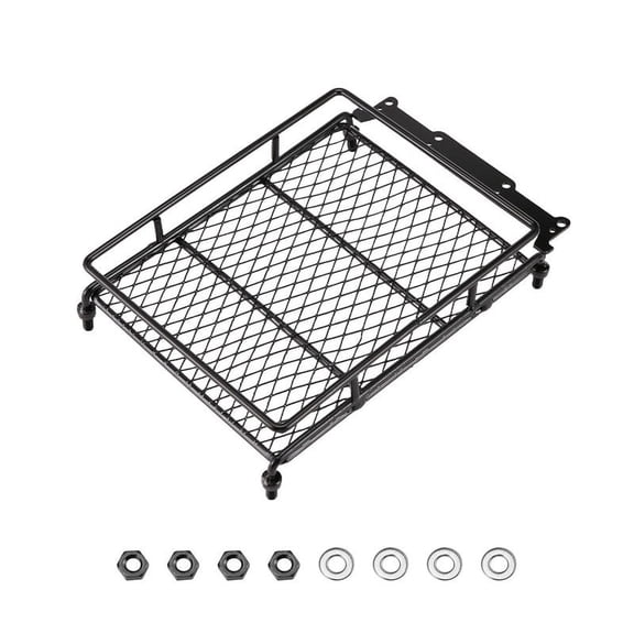 1/10 RC Car Rock Crawler Metal Roof Rack Luggage Carrier with LED Lights Bar for CC01 AXIAL SCX10 D90