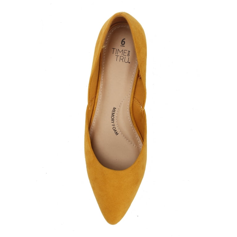 Time and Tru Women s Point Toe Ballet Flat Walmart