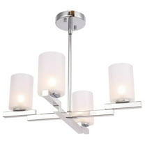 Woodbridge Lighting Jewel 4-Light Cylinder Glass Chandelier in Sand/Chrome