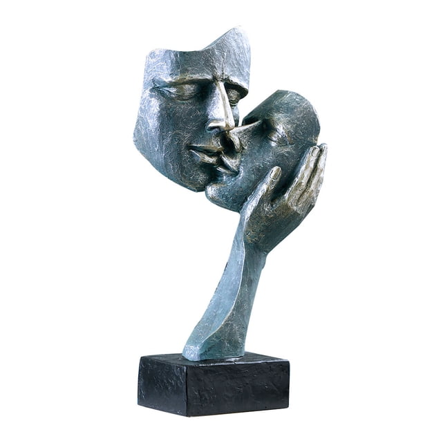 Escultura decorativa que representa una pareja amorosa Escultura de bronce Resina moderna Oficina Pensador del hogar Decoración Estatuas de arte Adornos artesanales creativos 29 * 13 * 8 CM