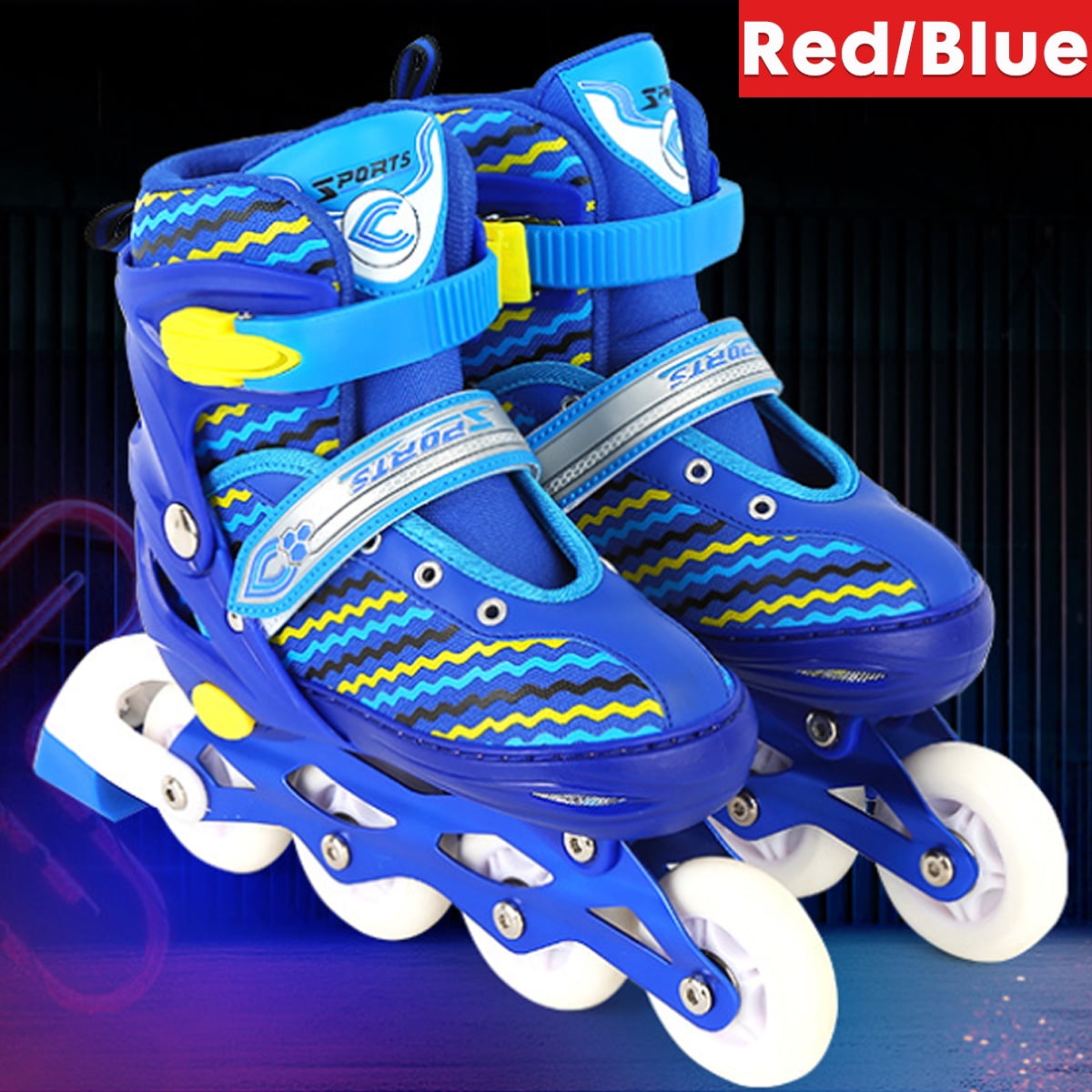 3 Size Adjustable Inline Skates for Kids, Beginner Roller Blades for