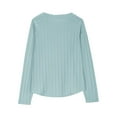 thumbnail image 6 of fatyb Knit Girls Long Sleeve Ribbed Tunic Tops Casual Pullover Kids Shirts Lightweight Blouses 5-14 Years, 6 of 7
