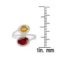 thumbnail image 3 of Sterling Silver with Oval Shape Natural Citrine, Garnet and White Topaz Bypass Ring for Women, 3 of 5