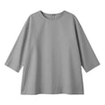 thumbnail image 3 of Dvprdro Womens Pullover Tops Half Zip Short Sleeve Crewneck Printed Blouses Summer Gray 3XL, 3 of 9