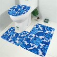 thumbnail image 2 of Pioneer Flower Floral Print Pattern Bathroom Rugs Sets 3 Piece,Toilet Cover Set,Absorbent Non Slip Bathroom Mats Sets with U-Shaped Contour Rug Toilet Rug Set, 2 of 5