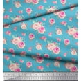 thumbnail image 3 of Soimoi Rayon Fabric Leaves & Camellias Floral Print Fabric by Yard 42 Inch Wide, 3 of 3