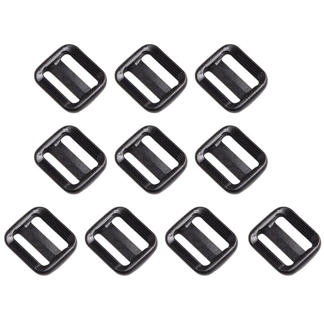 Soidarity Hebilla deslizante de 10 piezas, hebillas ajustables trideslizantes negras, Clips de correa multiusos para bolsas al aire libre, , Escalada