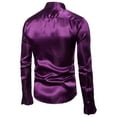 thumbnail image 2 of Inevnen Satin Ruffle Shirt for Men Slim Fit Long Sleeve Tuxedo Dress Shirts/Prom Performing Shirts, 2 of 8
