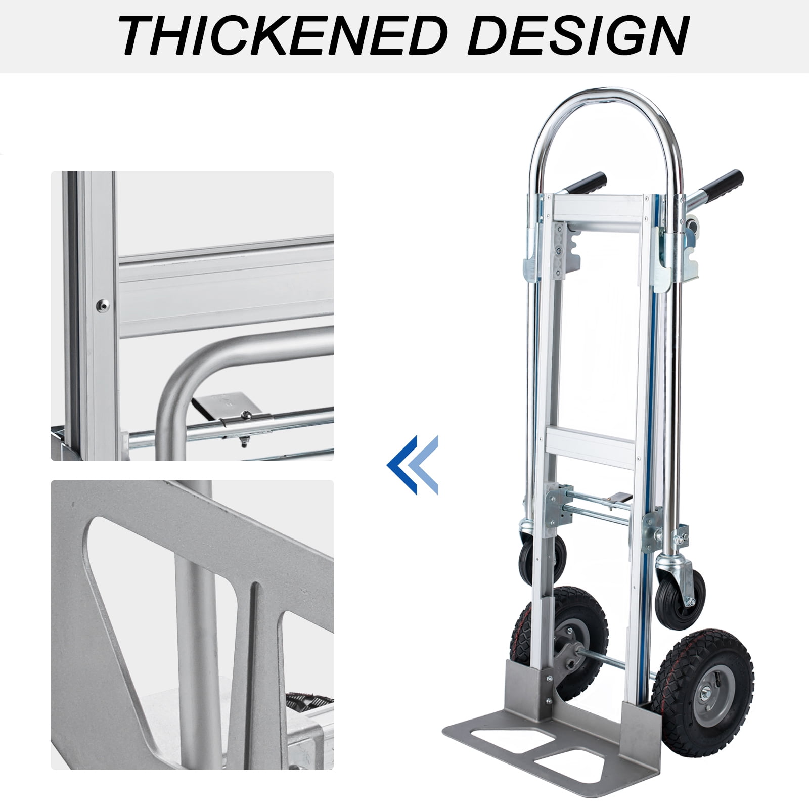 SHZOND 2 in 1 Hand Truck 770 LBS Weight Capacity Heavy Duty Convertible Hand Truck Durable Aluminum and Steel Construction 4 Wheels Hand Truck Dolly
