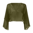 thumbnail image 6 of TGPMGRZ Womens Shrug Chiffon Cardigans Open Front Short Sleeve Bolero for Evening Dressy 2026 Army Green Size XXXL, 6 of 6