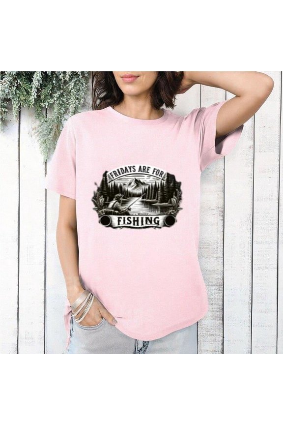 Fridays Are For Fishing Funny Weekend Angler Hobby Relaxation Graphic T-Shirt, for men & women, up to size 5XL