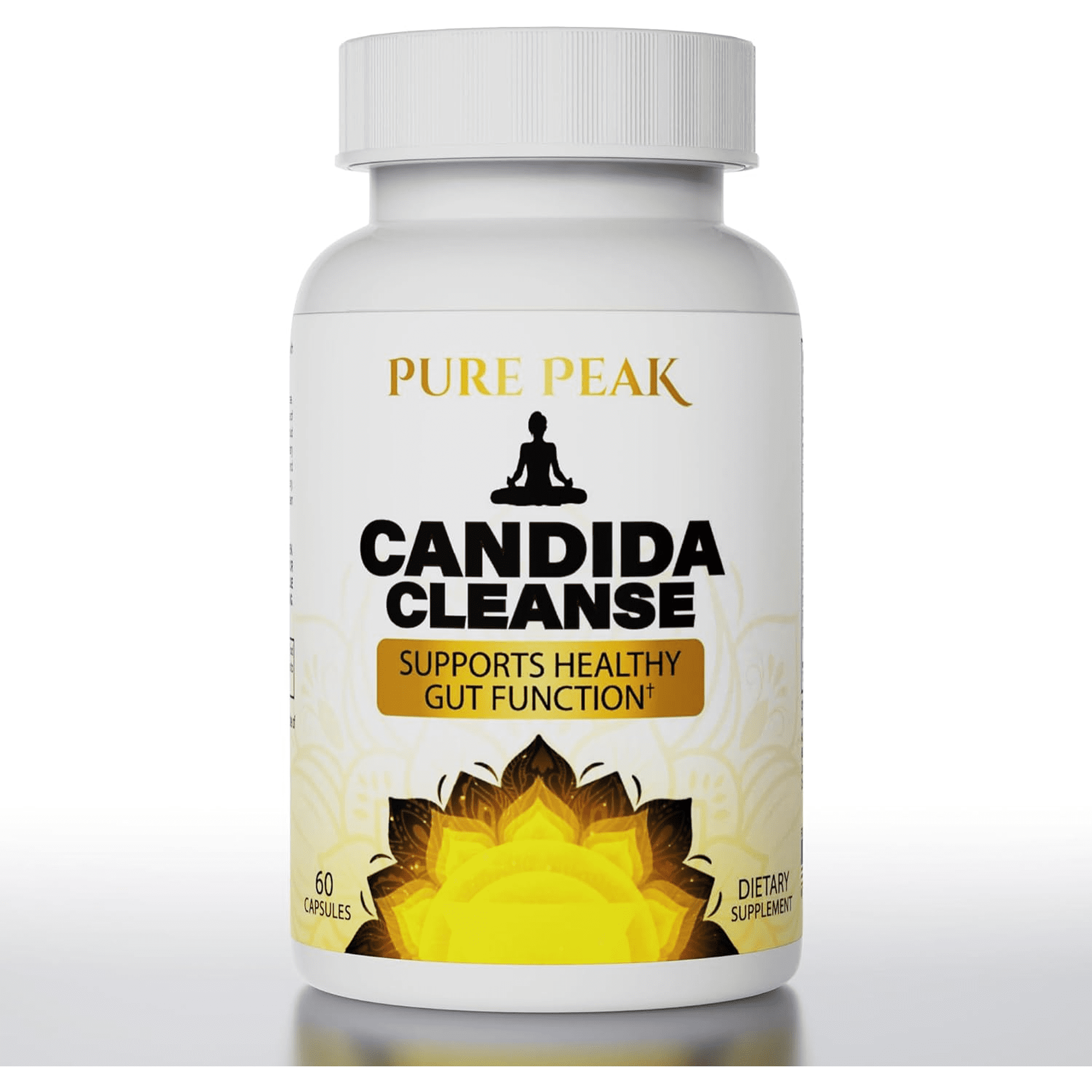 Pure Peak Candida Cleanse - Gut & Colon Support (60 Capsules) - for Men & Women - Natural Herbs for Intestinal Detox - Oregano Leaf, Wormwood, Black Walnut, Caprylic Acid