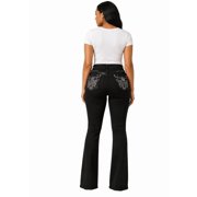 Jack David H&Y Rhinestone Studded Denim Bootcut Flap Pocket Jeans (Bootcut Black HY-383)