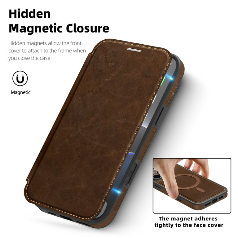 Designed for iPhone 14 Pro Magnetic Flip Phone Case,With RFID Blocking Card Slots,Compatible with Mag-Safe,PU Leather Shockproof Anti-fall Flip Folio ... Designed for iPhone 14 Pro Magnetic Flip Phone Case,With RFID Blocking Card Slots,Compatible with Mag-Safe,PU Leather Shockproof Anti-fall Flip Folio ...