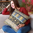 thumbnail image 2 of Plutus Brands Blue Unique Lanes Border Luxury Throw Pillow-Size:22" x 22", 2 of 9