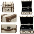 thumbnail image 2 of Vintage Suitcase Linen Fabric Covered Decorative Trunk Set of 2 - Antique-Style Wood Chests, Perfect for Weddings and Keepsakes, 2 of 7