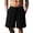 Black, variant on Men's Cotton Linen Casual Shorts Elastic Waist Drawstring Split Hem Loose Fit Lightweight Summer Beach Walking Shorts with Pockets, S-XXL