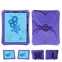 Kids 3D Butterfly Case for iPad Pro 13 inch 2024,iPad Air 13 inch 2025/2024 360° Rotating Foldable Wing Stand EVA Case Shockproof Cover for iPad Pro 12.9" 6th/5th/4th/3th Gen ,Purple