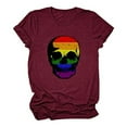 thumbnail image 1 of Pompotops T-Shirt à Manches Courtes Décontracté à Imprimé Coloré pour Femmes, 1 of 4