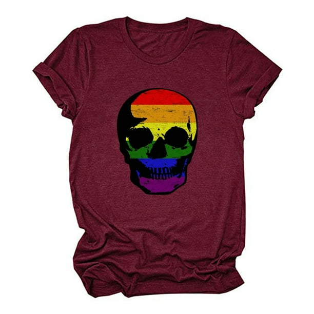 Pntutb - Camiseta de manga corta para mujer con estampado colorido informal Pntutb Pntutb-4809