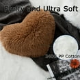 thumbnail image 6 of MorroMorn Fluffy Heart Throw Pillows, Shaggy Decorative Pillow for Sofa Couch Bed, Cute Room Decor Gifts for Women Girls Kids - Decorations for Valentines Day Mothers Day Christmas (Brown), 6 of 6