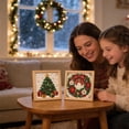 thumbnail image 4 of DIY Christmas Fabric Art Painting Kit, No-Sew 3D Fabric Poke Craft Kit with Wooden Frame & Tools, Christmas Wall Art Decoration Set for Adults, Beginners, Holiday Gift, 4 of 7