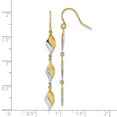 thumbnail image 2 of 14k Two-tone Gold Polished Wavy Long Drop Dangle Earrings 49x5mm Wide Dangle Earring for Women, 2 of 2