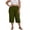 #0401-Army Green, variant on Women Plus Size Capri Pants High Waist Wide Leg Elastic Waist Support Side Pockets Solid Color Mid Calf Bottoms for Curvy Daily Casual Daily